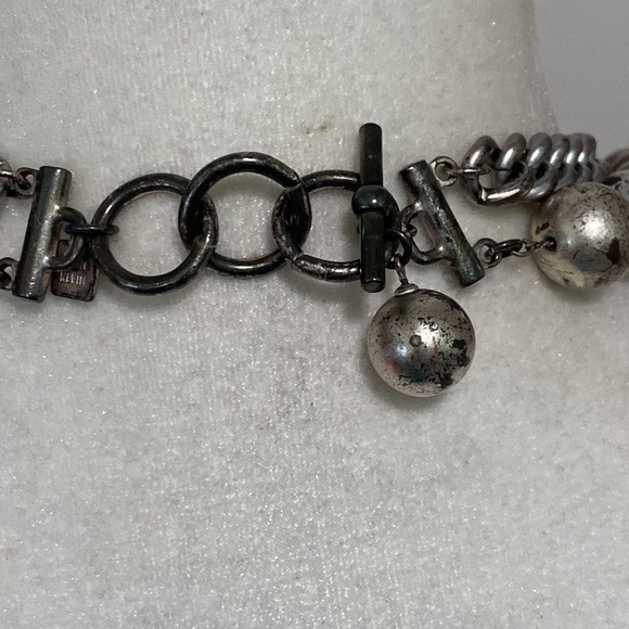 Anne Klein Vintage Jumbo Silver Pearls Beads Chain Runway Statement Necklace - Picture 14 of 15